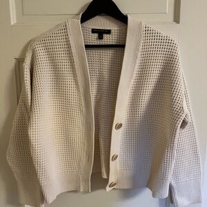 Banana Republic Cream Waffle Knit Cardigan